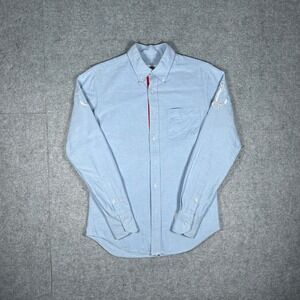 Thom Browne Shirt Mens Size 1 Blue Anchor Embroidery Button Down RARE seasonal